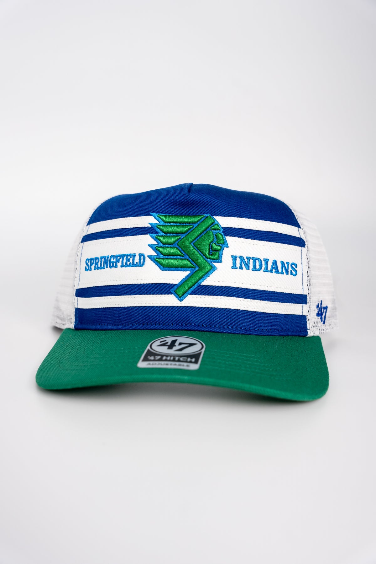 '47 Super Stripe Indians Hitch - Green/Blue/White