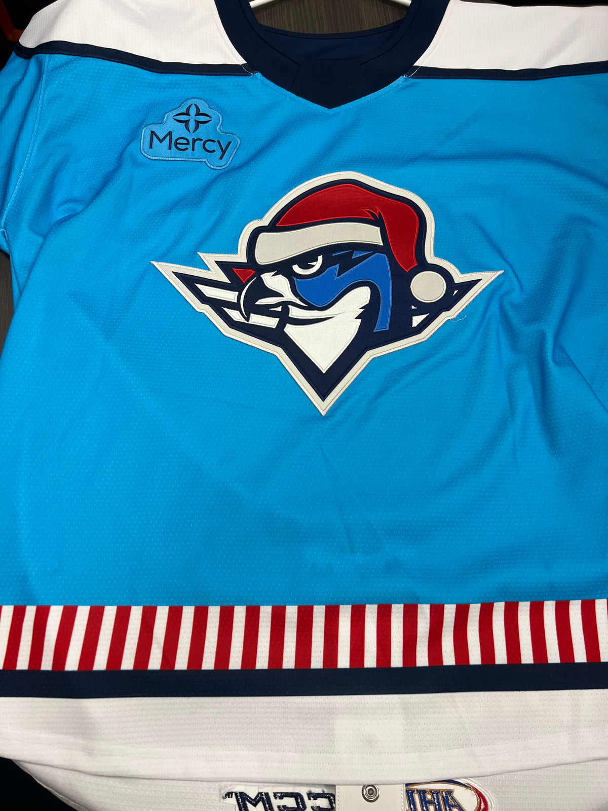 2025-26 Teddy Bear Toss/Santa Boomer Authentic Jersey - #8 Samuel Johannesson - Game Worn & Signed - Size 54 - Set 1/1