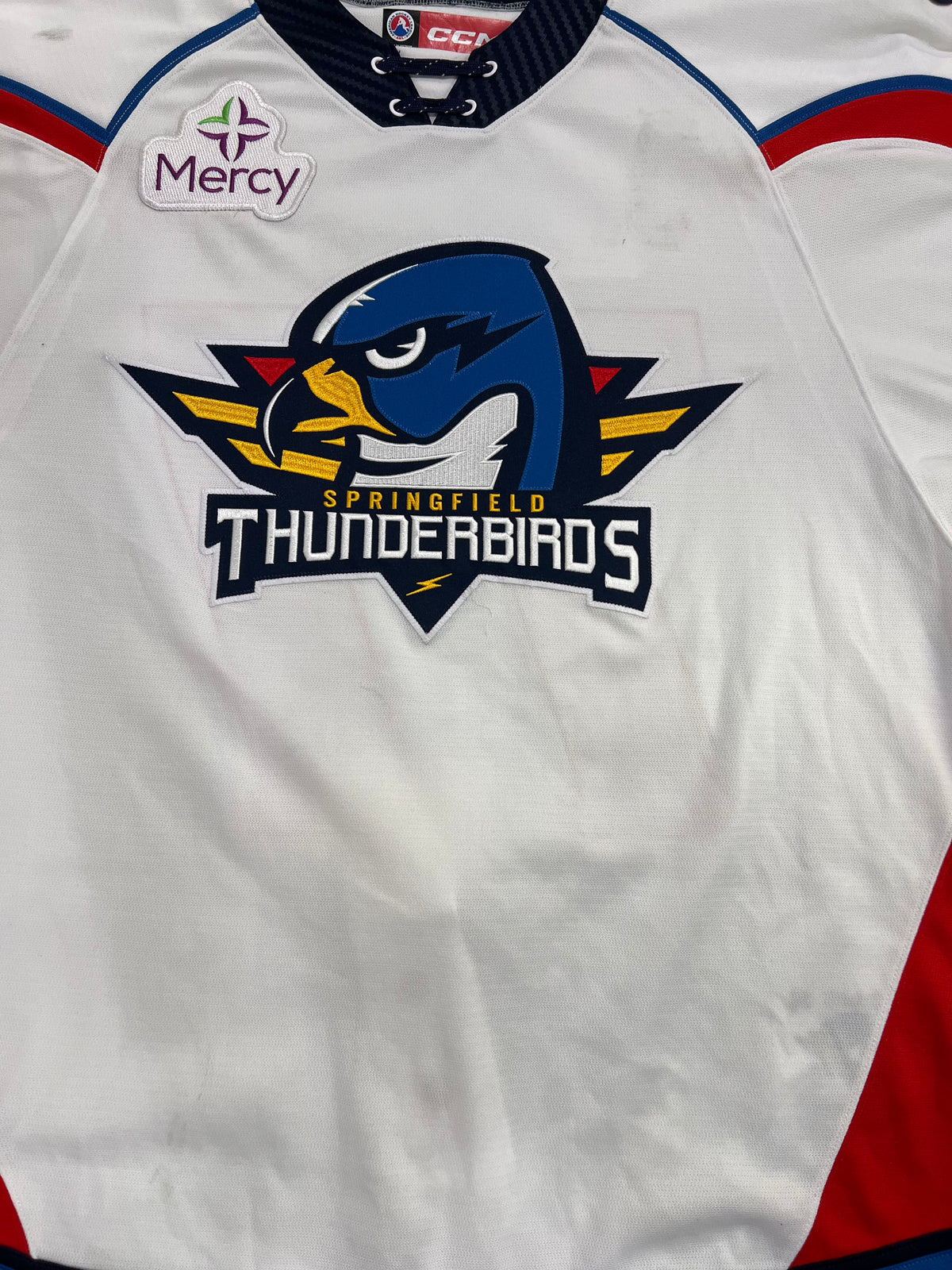 2024-25 White Jersey - #77 Drew Callin - Game Worn & Signed - Size 56 - Set 1/2