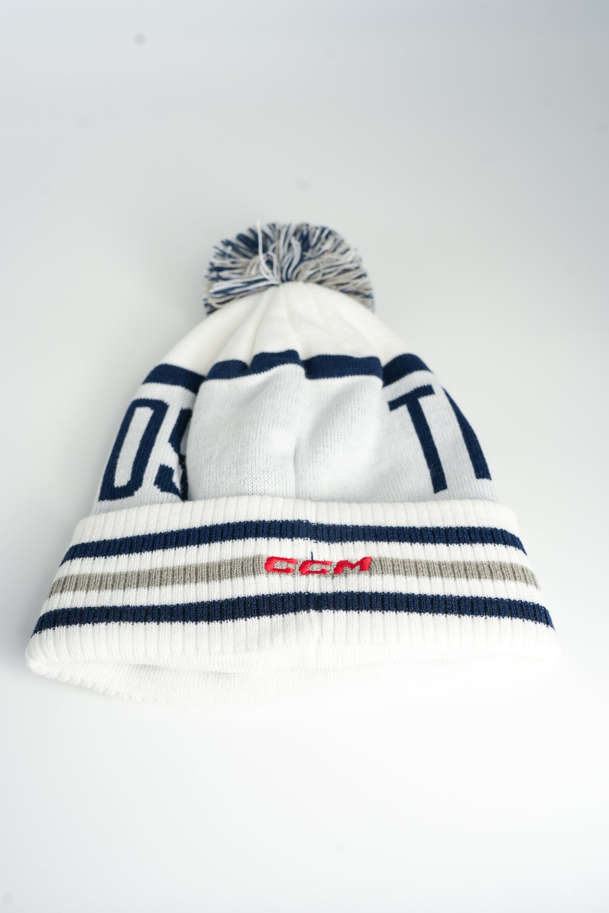 CCM Classic Pom Knit - White /Navy