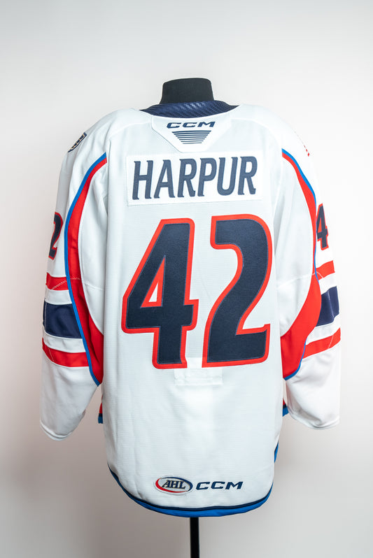 2023-24 White Jersey - #42 Chris Harpur  - Game Worn - Size 58