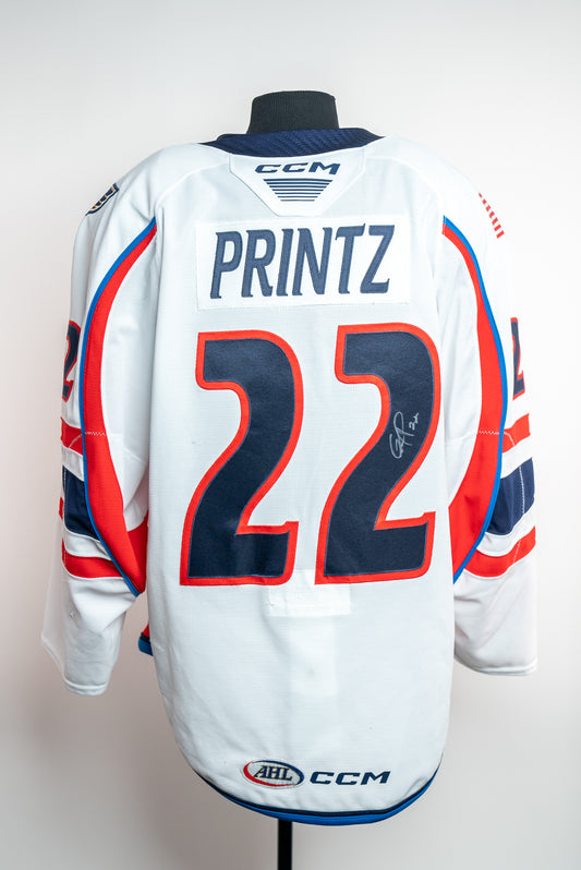 2022-23 White Jersey - #22 Greg Printz  - Game Worn & Signed - Size 56