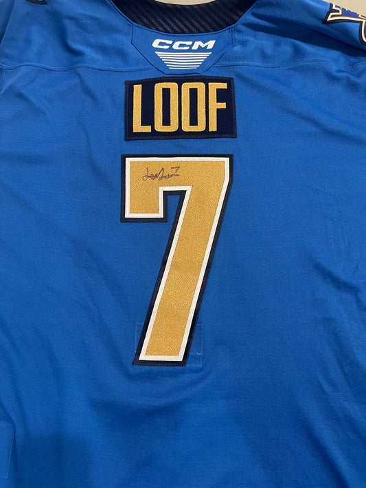 2024-25 Blue Jersey - #7 Leo Loof - Game Worn & Signed - Size 56 - Set 1/1