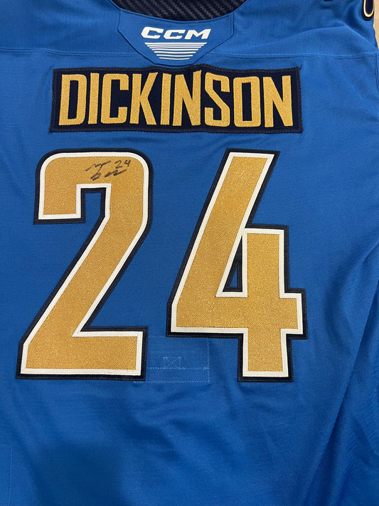 2024-25 Blue Jersey - #24 Tanner Dickinson - Game Worn & Signed - Size 54 - Set 1/1