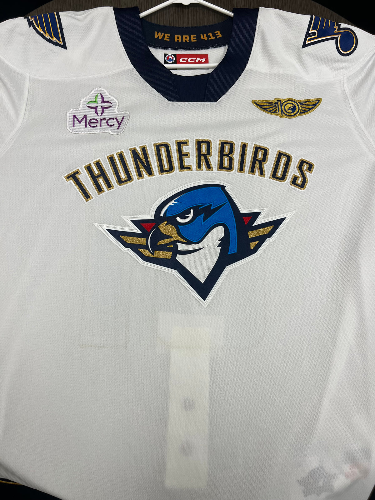 2025-26 White Authentic Jersey with #, No Name - Locker Room Issued