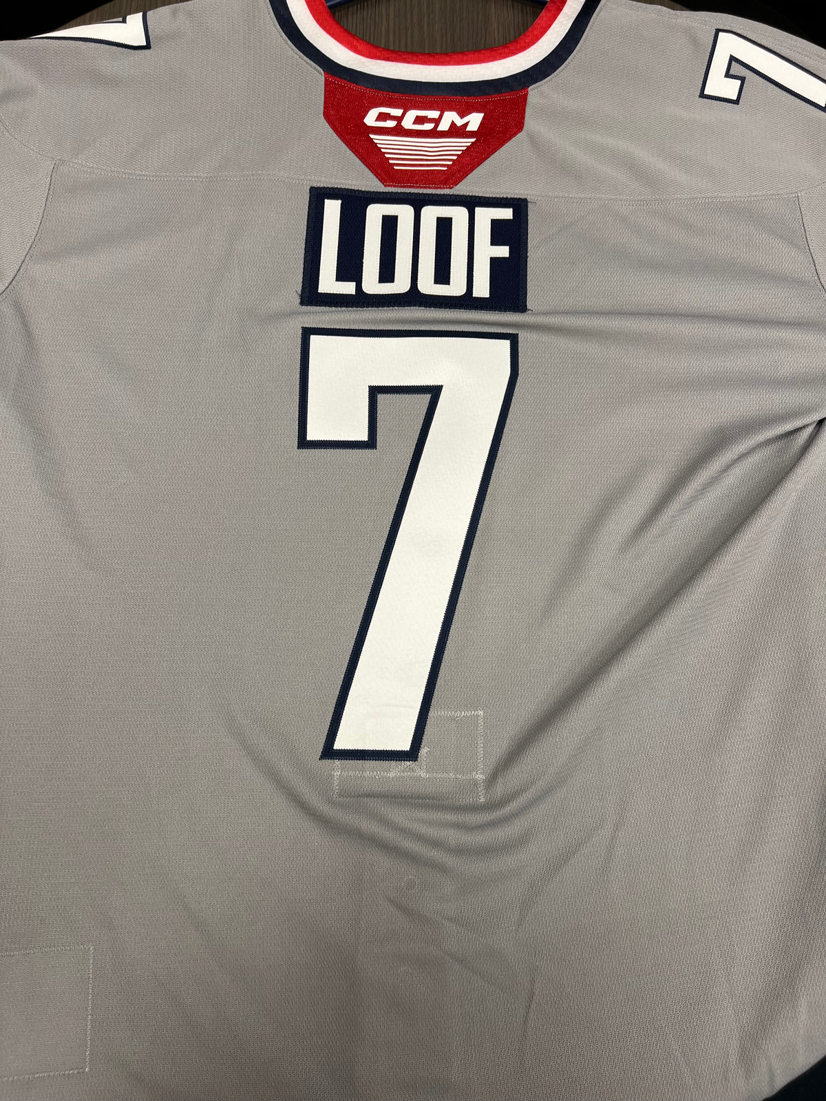 2025-26 Grey 3rd Authentic Jersey - #7 Leo Loof - Game Issued - Size 56 - Set 2/3