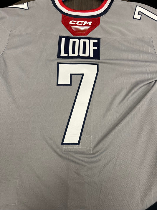 2025-26 Grey 3rd Authentic Jersey - #7 Leo Loof - Game Issued - Size 56 - Set 2/3
