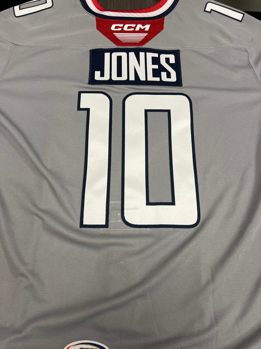 2025-26 Grey 3rd Authentic Jersey - #10 Jett Jones - Game Issued  -Size 56 - Set 1/1