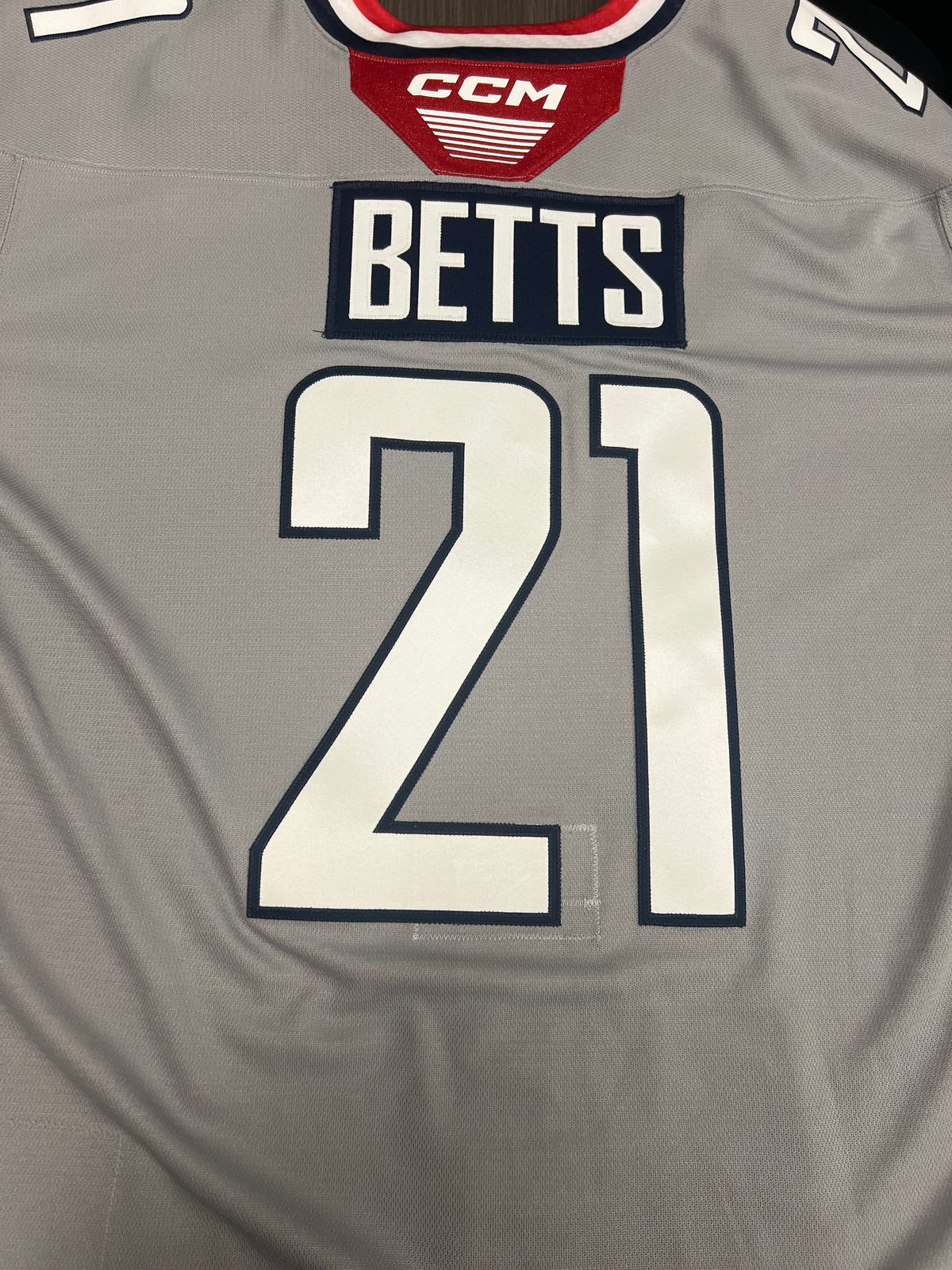 2025-26 Grey 3rd Authentic Jersey - #21 Kyle Betts - Game Issued - Size 56 - Set 1/1