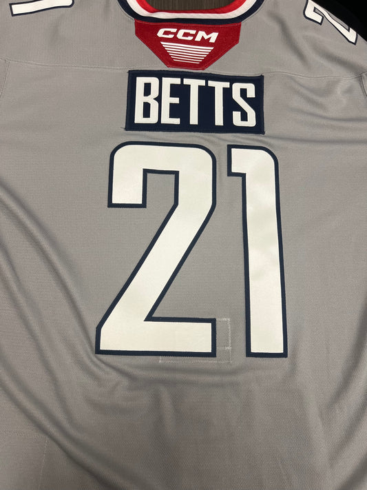 2025-26 Grey 3rd Authentic Jersey - #21 Kyle Betts - Game Issued - Size 56 - Set 1/1