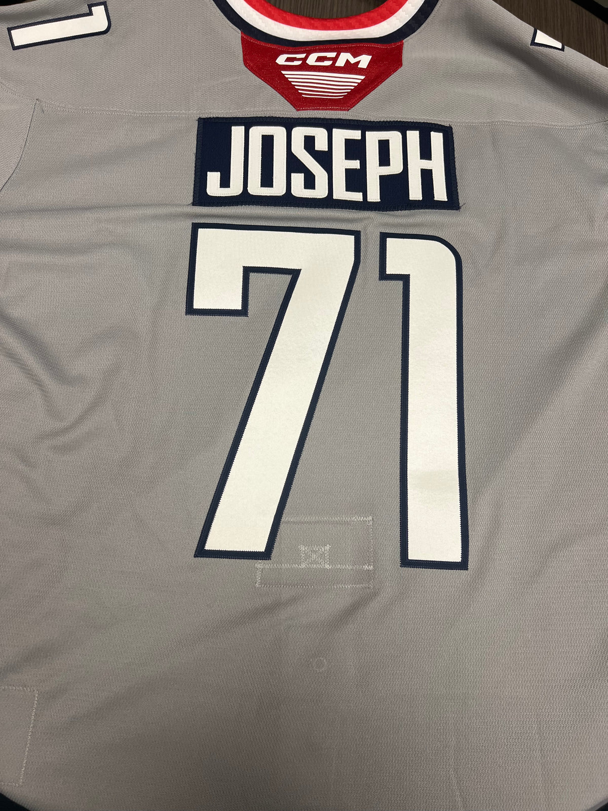 2025-26 Grey 3rd Authentic Jersey - #71 Mathieu Joseph - Game Issued - Size 56 - Set 2/2