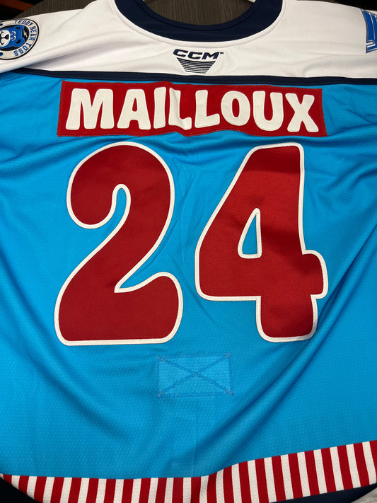 2025-26 Teddy Bear Toss/Santa Boomer Authentic Jersey - #24 Logan Mailloux - Game Issued - Size 58 - Set 1/1