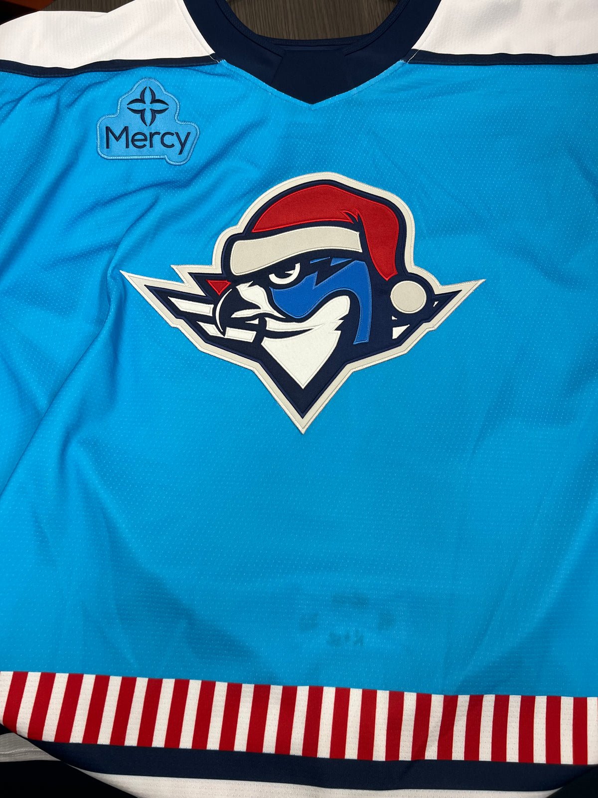 2025-26 Teddy Bear Toss/Santa Boomer Authentic Jersey - #24 Logan Mailloux - Game Issued - Size 58 - Set 1/1