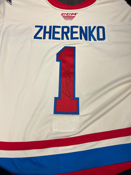 2024-25 Teddy Bear Toss/Santa Boomer Authentic Jersey - #1 Vadim Zherenko - Bench Worn & Signed - Size 60G - Set 2/2