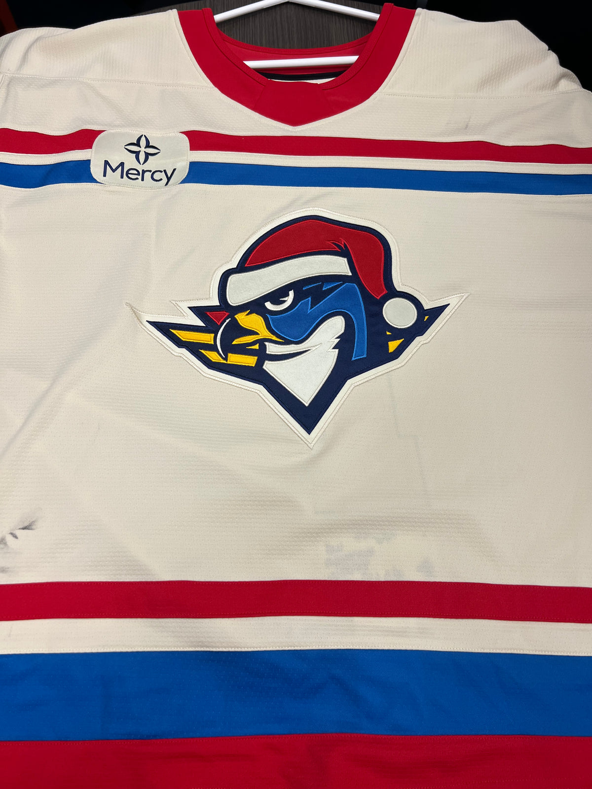 2024-25 Teddy Bear Toss/Santa Boomer Authentic Jersey - #1 Vadim Zherenko - Bench Worn & Signed - Size 60G - Set 2/2