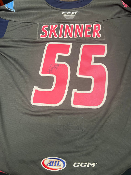 2023-24 Pink in the Rink Authentic Jersey - #55 Hunter Skinner - Game Worn & Signed - Size 56 - Set 1/2