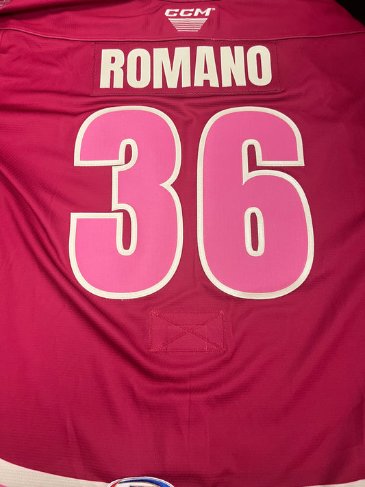 2025-26 Pink in the Rink Authentic Jersey - #36 Anthony Romano - Game Issued - Size 56 - Set 1/1