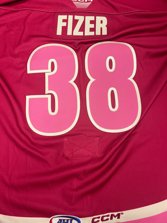 2025-26 Pink in the Rink Authentic Jersey - #38 Tarun Fizer - Game Issued - Size 56 - Set 1/1