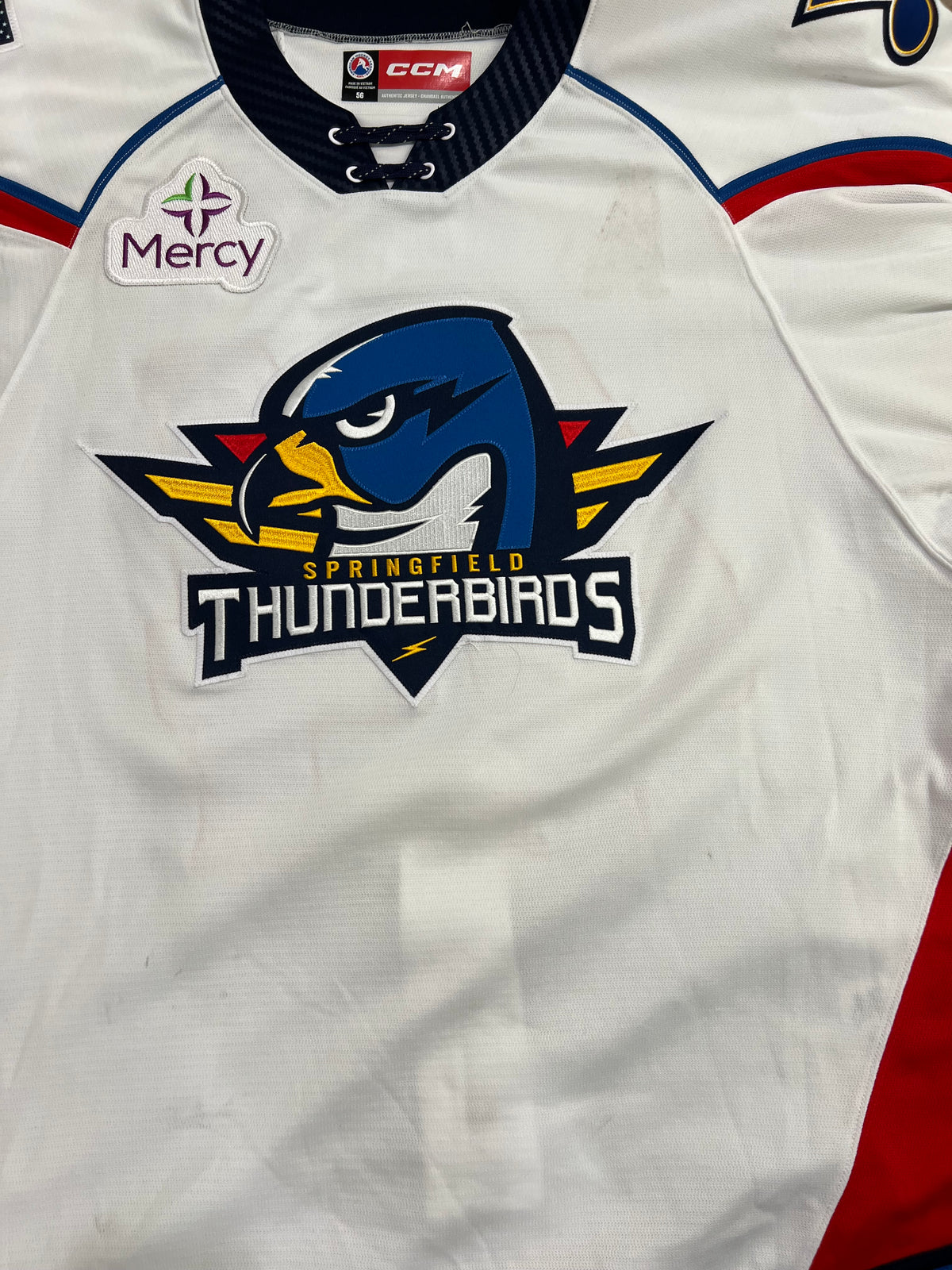 2024-25 White Jersey - #44 Scott Harrington - Game Worn - Size 56 - Set 1/2