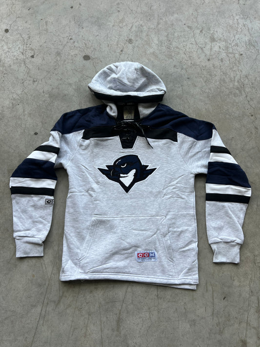 CCM Throwback Collection Jersey Pullover Hood - Grey/Navy