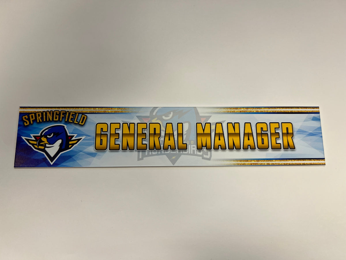 2023-24 Springfield Thunderbirds 3rd Jersey Locker Nameplate