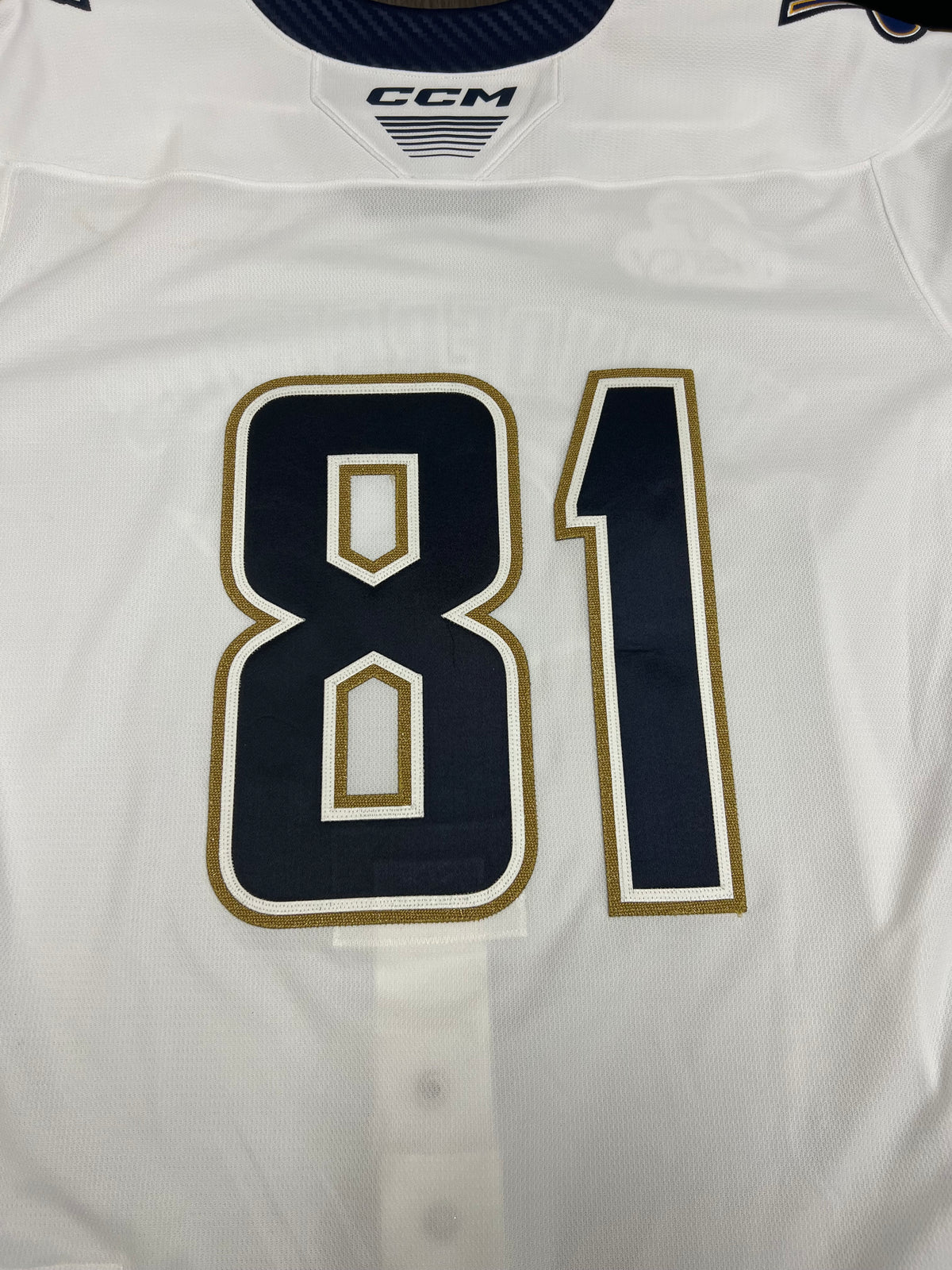 2025-26 White Authentic Jersey with #, No Name - Locker Room Issued