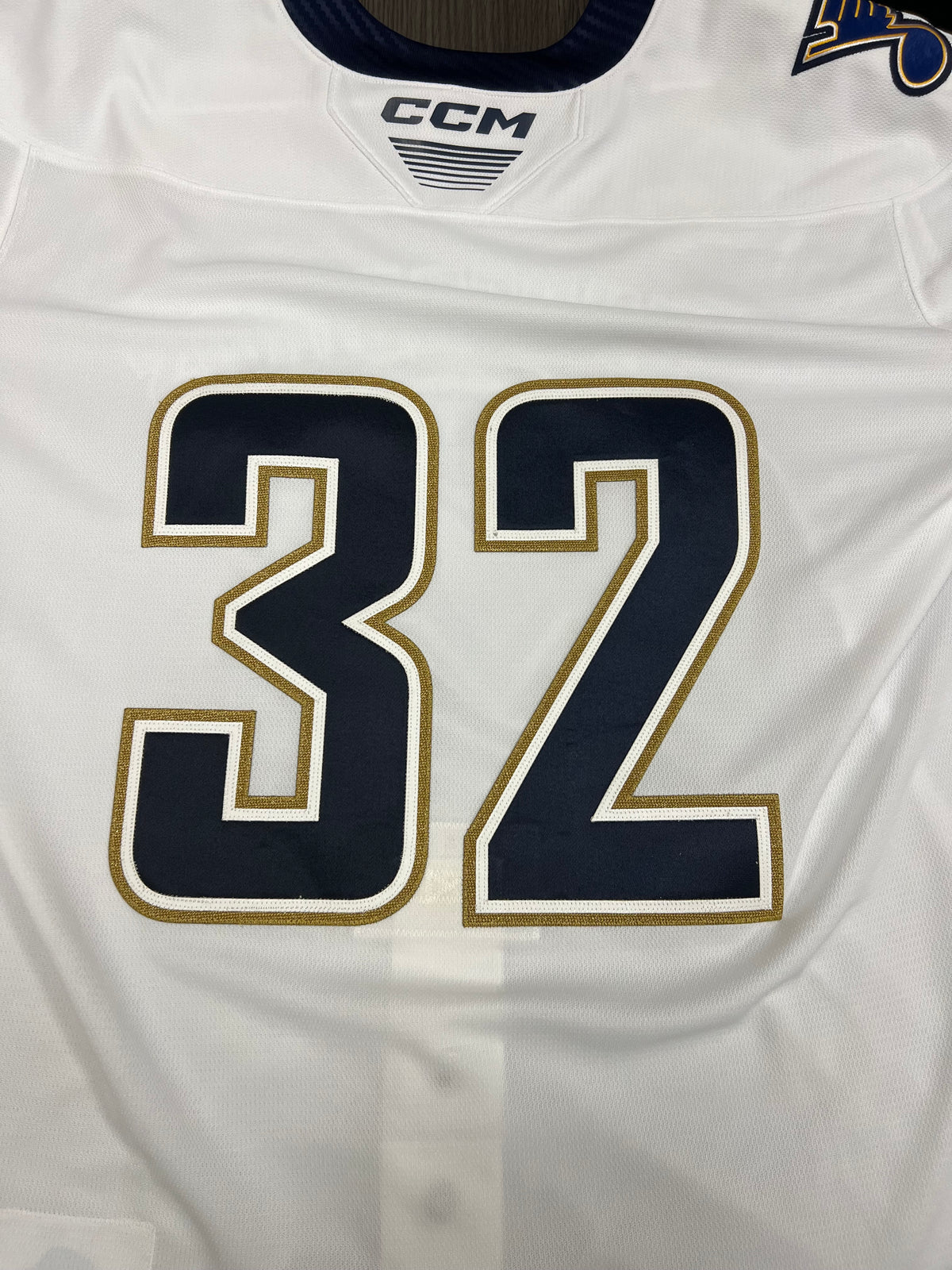2025-26 White Authentic Jersey with #, No Name - Locker Room Issued