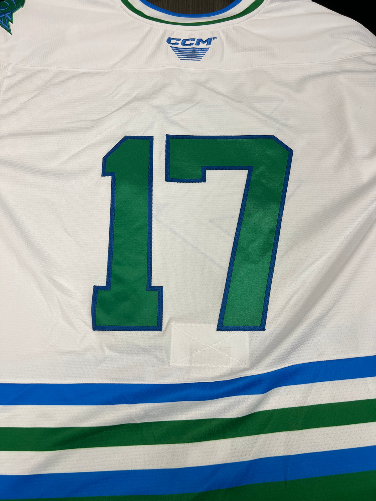 2025-26 White Indians Authentic Jersey with #, No Name - Locker Room Issued