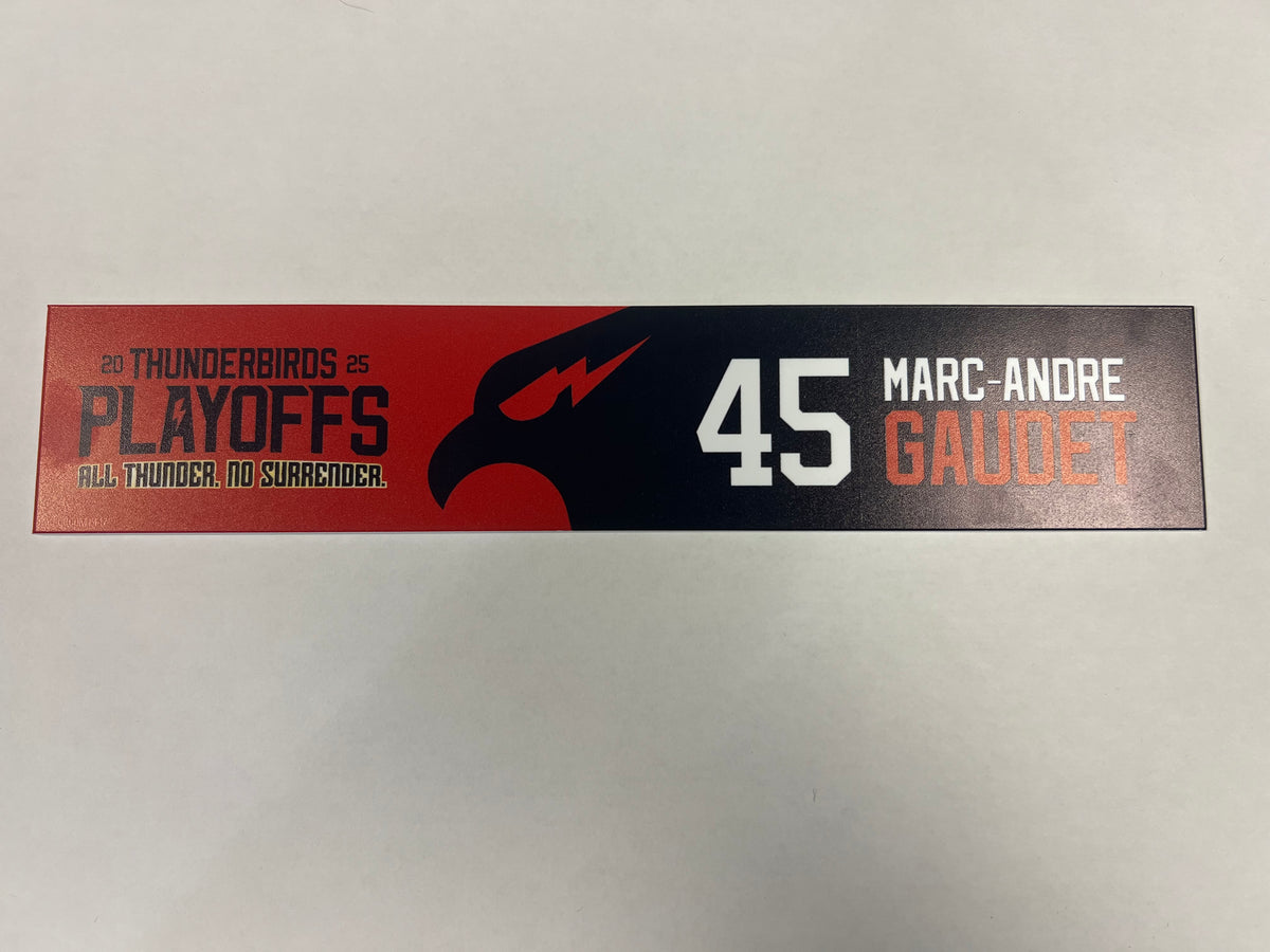 2024-25 T-Birds Playoff Locker Nameplates