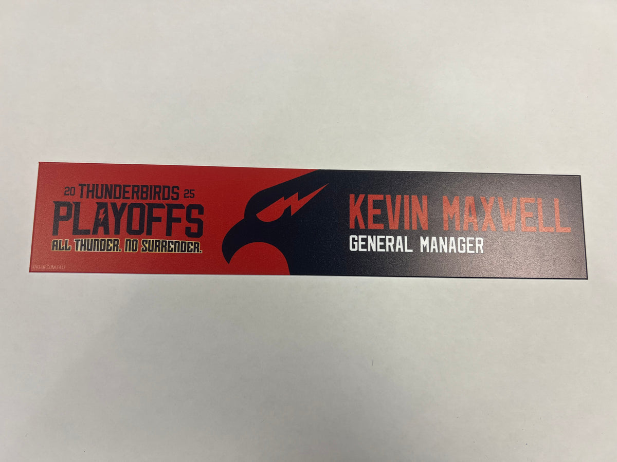 2024-25 T-Birds Playoff Locker Nameplates