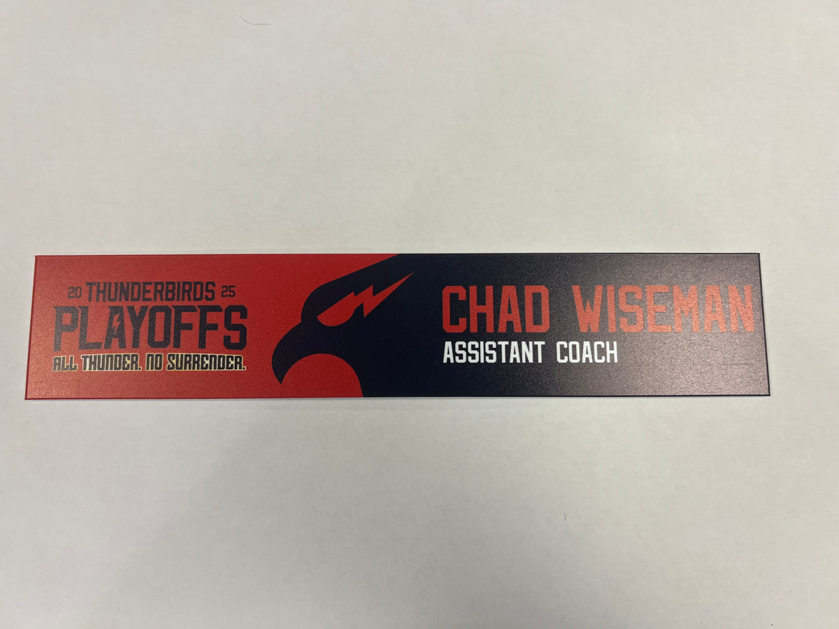 2024-25 T-Birds Playoff Locker Nameplates