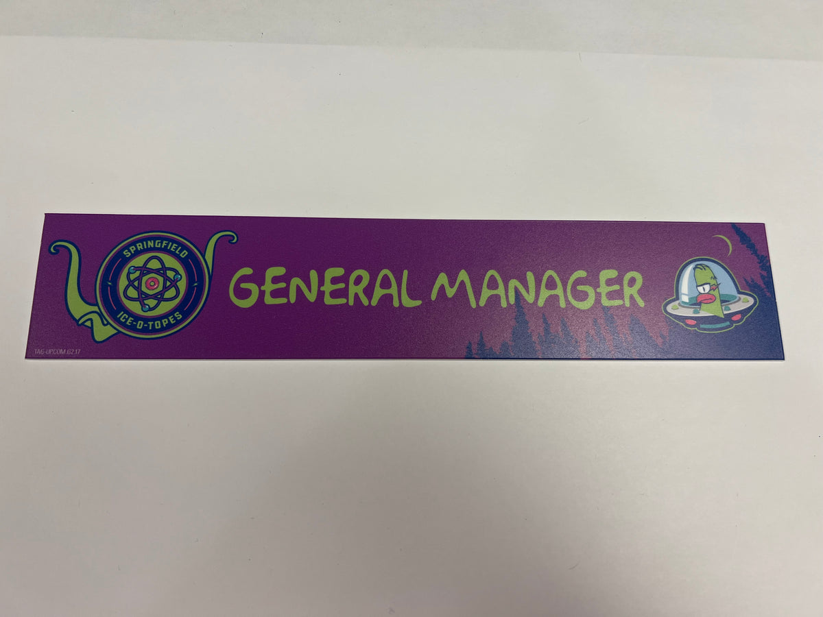 2025-26 Springfield Ice-O-Topes Locker Nameplate