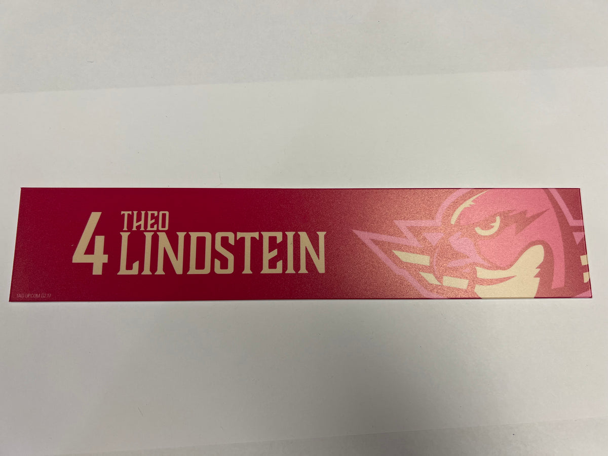 2025-26 Pink in the Rink Locker Nameplate