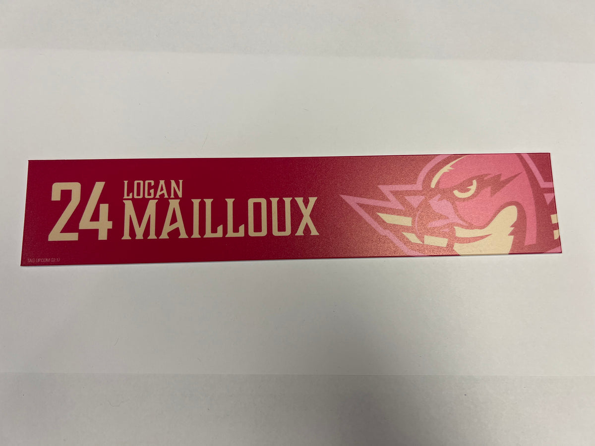 2025-26 Pink in the Rink Locker Nameplate