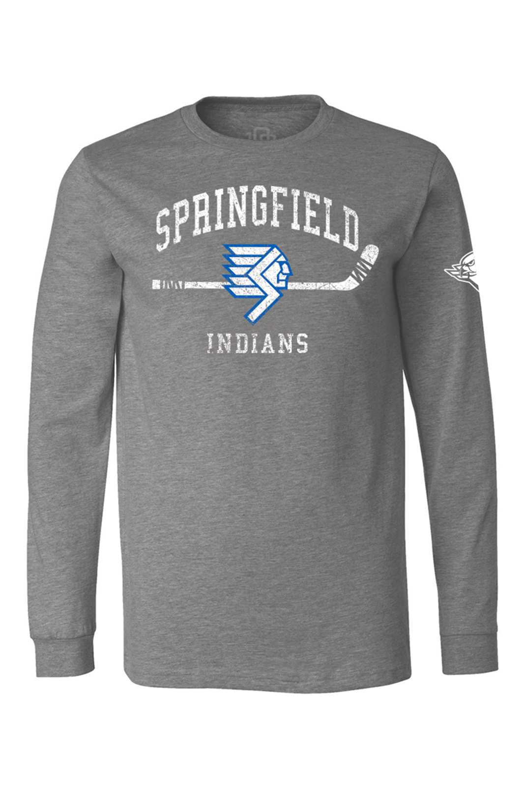 Indians Long Sleeve Arch Stick Tee - Grey